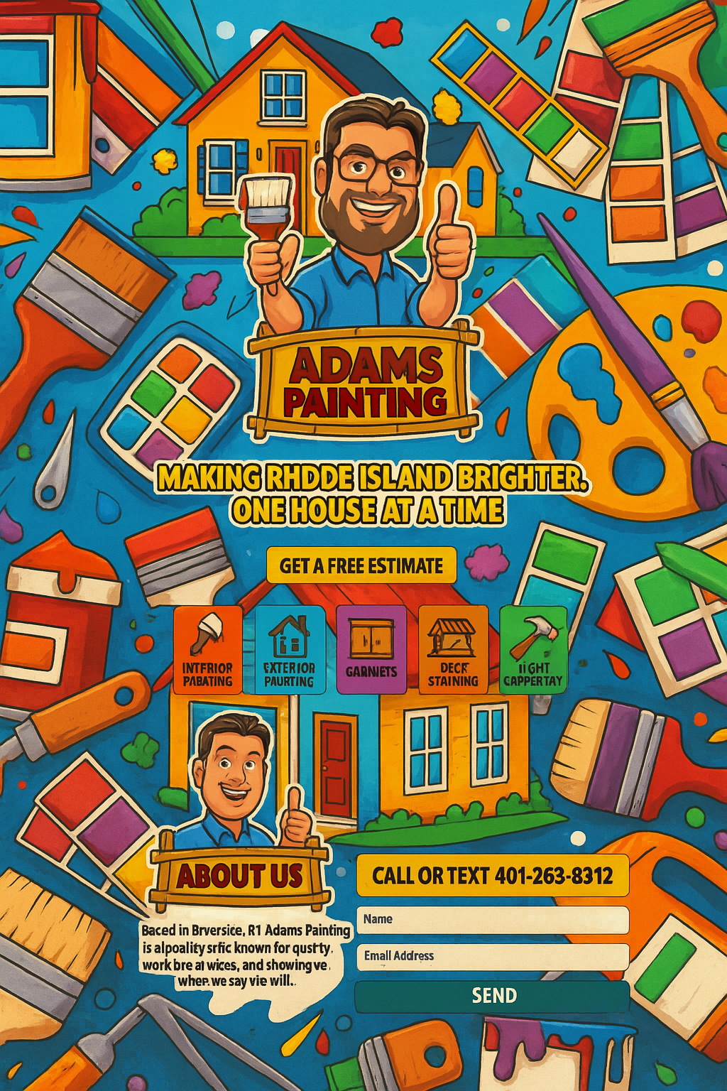 Adams Painting illustrated homepage
